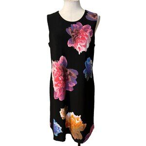 Calvin Klein Dress 14 Floral Shift Sleeveless Stretch Career Church NEW